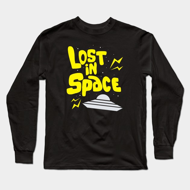 Lost in space retro ufo Long Sleeve T-Shirt by tone